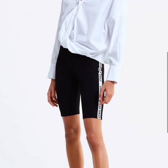 Zara Love Text Biker Shorts - Size Medium- NWT - Picture 5 of 7